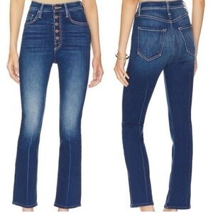 Mother The Pixie Rider Ankle Jean Taxi! Medium Dark Wash Bootcut 24